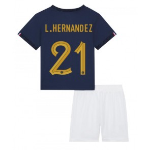 Francie Lucas Hernandez #21 Dětské Domácí dres komplet MS 2022 Krátký Rukáv (+ trenýrky)